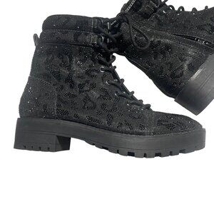 Gianni Bini Black Glitter Lace-Up Women’s Boots Size 6M